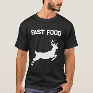 Lustiger Fast Food Springender Hirsch Jagd T-Shirt