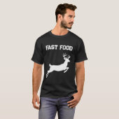 Lustiger Fast Food Springender Hirsch Jagd T-Shirt (Vorne ganz)
