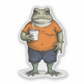 Lustiger faule Frosch Aufkleber (Vorderseite)