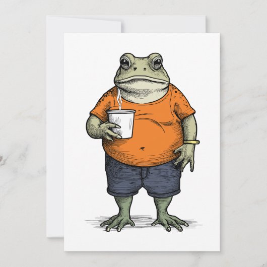 Lustiger faule Frosch Einladung (Vorderseite)