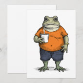 Lustiger faule Frosch Einladung (Vorne/Hinten)