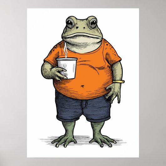 Lustiger faule Frosch Poster (Vorne)