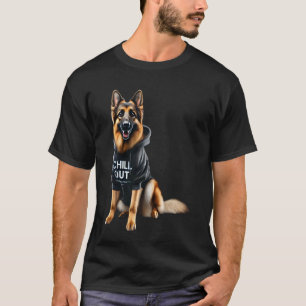 Lustiger fauler deutscher Schäferhund, der Chillin T-Shirt