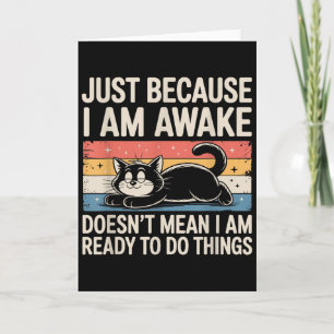 Lustiger Fauler Katzen-Meme-Stoff-Liebhaber Männer Karte