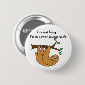 Lustiger fauler Sloth-Cartoon Button (Vorne & Hinten)