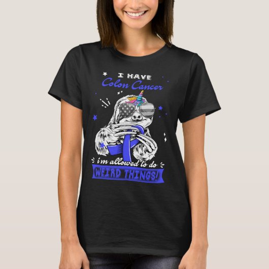 Lustiger Faultier Darmkrebs Kämpfer T-Shirt (Vorderseite)