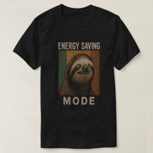 Lustiger Faultier-Energiesparmodus Retro-Design T-Shirt