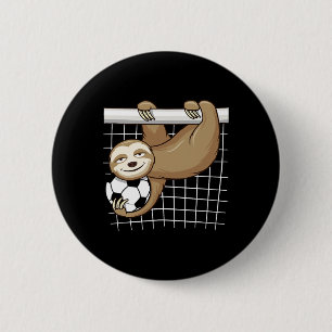 Lustiger Faultier Fußball Fan - Süßer Torwart Kind Button