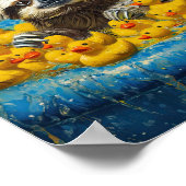 Lustiger Faultier Gummiente Pool Poster (Ecke)