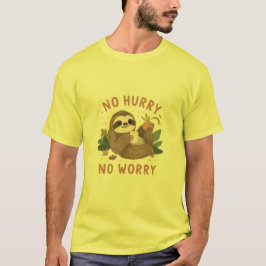 Lustiger Faultier „Keine Eile, Keine Sorge“ Süßes  T-Shirt