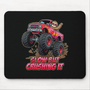 Lustiger Faultier-LKW-Monster-Valentin Langsam Abe Mousepad