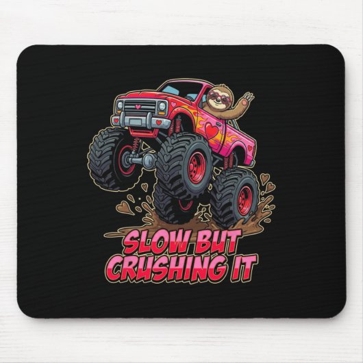 Lustiger Faultier-LKW-Monster-Valentin Langsam Abe Mousepad (Vorne)