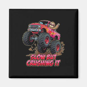 Lustiger Faultier-LKW-Monster-Valentinstag Langsam Magnet