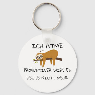 Lustiger Faultier Spruch Geschenk Schlüsselanhänger