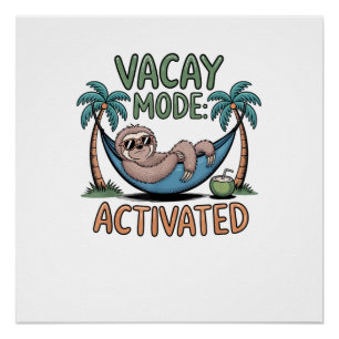 Lustiger Faultier Urlaubsmodus aktiviert Chill Url Poster
