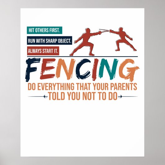 Lustiger Fechtfechter-Tee - Alles, was Ihre Eltern Poster (Vorne)