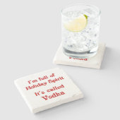 Lustiger Feiertags-Geist-Wodka-Untersetzer Steinuntersetzer (Seitenansicht)