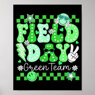 Lustiger Felderlebnistag grüne Team-Feldtrip-Übere Poster