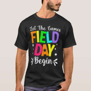Lustiger Feldertag Die Spiele Beginnen Lehrer Jung T-Shirt