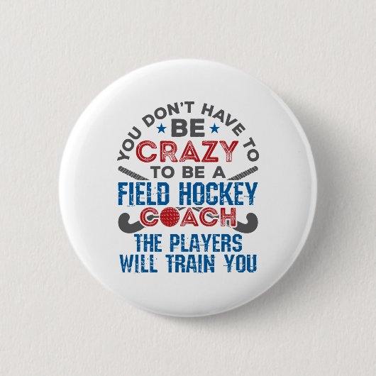 Lustiger Feldhockey-Trainer _1 Button (Vorderseite)