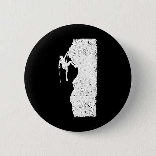 Lustiger Felsenkletterer Bergkletterer Bouldering Button (Vorderseite)