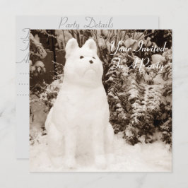 lustiger festlicher Bilderschneehund zu Weihnachte Einladung