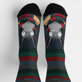 Lustiger Festlicher Esel Cartoon Dunkelblau Socken