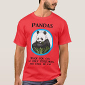 Lustiger fetter Panda, Gemüse arbeiten nicht T-Shirt (Vorderseite)