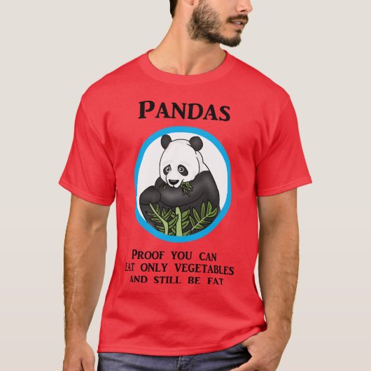 Lustiger fetter Panda, Gemüse arbeiten nicht T-Shirt (Vorderseite)