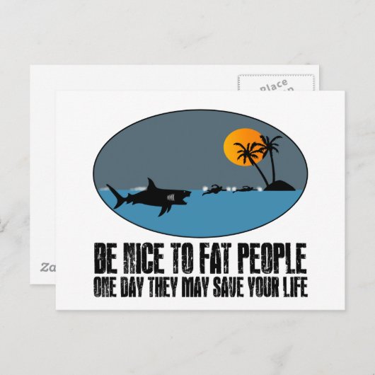 Lustiger fetter Witz Postkarte (Vorne/Hinten)