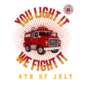 Lustiger Feuerwehrmann 4. Juli T-Shirt