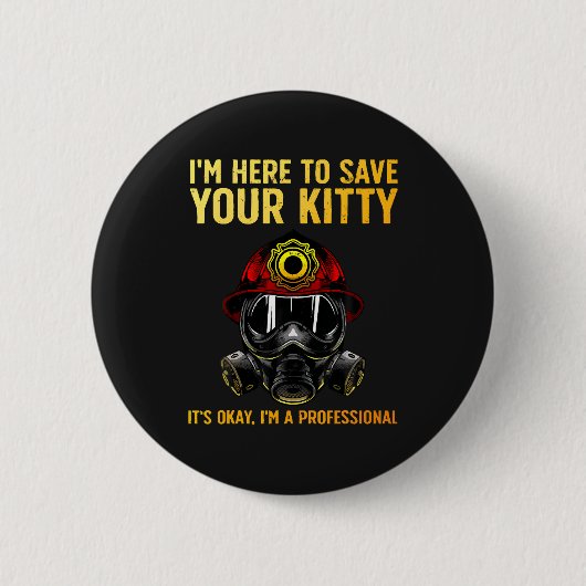 Lustiger Feuerwehrmann für Feuerwehrmann Button (Vorderseite)