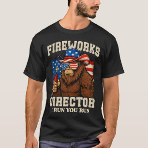 Lustiger Feuerwerksdirektor Bigfoot 4. Juli USA F T-Shirt
