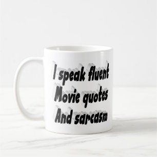 Lustiger Film und Sarkasmus Zitat schwarze Typogra Kaffeetasse