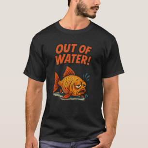 Lustiger Fisch außerhalb des Wassers – Retro-Comic T-Shirt