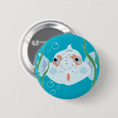 Lustiger Fisch Button (Vorne & Hinten)
