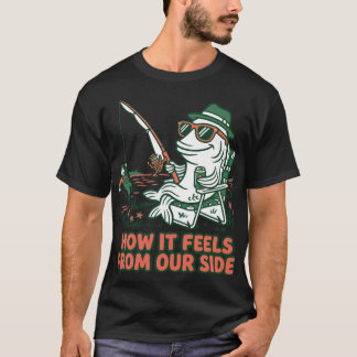 Lustiger Fisch fängt Fischer Rollentausch T-Shirt