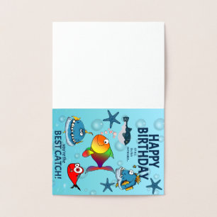 Lustiger Fisch Geburtstag Folienkarte