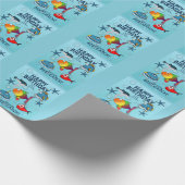 Lustiger Fisch Geburtstag Geschenkpapier (Ecke)