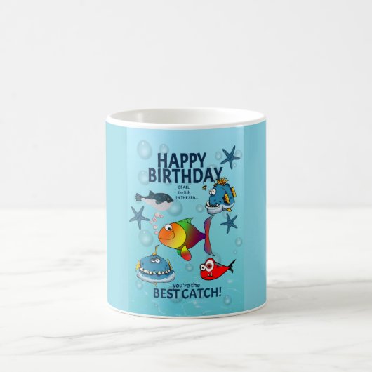 Lustiger Fisch Geburtstag Kaffeetasse (Mittel)