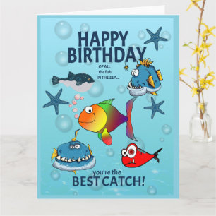 Lustiger Fisch Geburtstag Karte