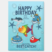 Lustiger Fisch Geburtstag Magnet (Vorderseite)