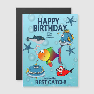 Lustiger Fisch Geburtstag Magnetkarte