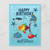Lustiger Fisch Geburtstag Postkarte (Vorderseite)