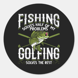 Lustiger Fisch Golf Angeln Löst Die Hälfte Meiner Runder Aufkleber