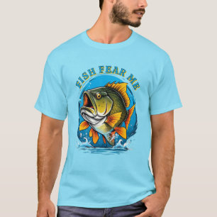 Lustiger Fisch hat Angst vor mir Fischer Sport T-Shirt