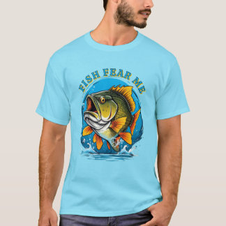 Lustiger Fisch hat Angst vor mir Fischer Sport T-Shirt