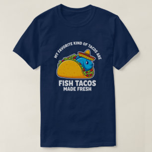 Lustiger Fisch-Taco-Sombrero-Frisch-Food-Liebhaber T-Shirt