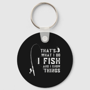 Lustiger Fisch-Zitat Das ist es, was ich tue, und Schlüsselanhänger