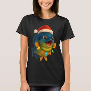 Lustiger Fischer, der geschäftig im See fischt Des T-Shirt